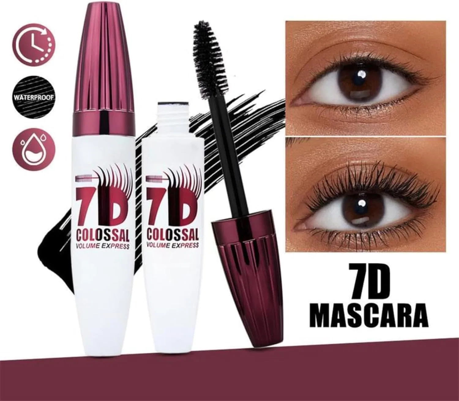 Тушь для ресниц «7d Colossal Mascara» с эффектом накладных ресниц, 2 шт. Generisch, 2 — фото 2