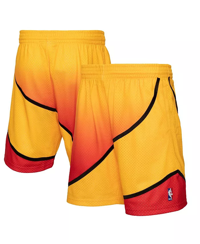 

Мужские шорты Atlanta Hawks 1986/87 Hardwood Classics Fadeaway Reload 3.0 Swingman в золотисто-красном цвете Mitchell & Ness