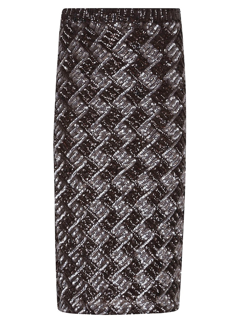 

Юбка с полным покрытием страз эластичная P.A.R.O.S.H., коричневый