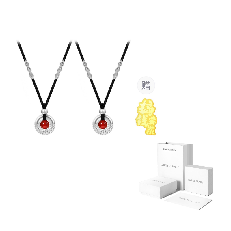 

SWEET PLANET Колье из серебра 999 пробы "Агат", оригинальный дизайн, "Peaceful Joy", унисекс