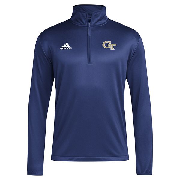 Мужская толстовка с молнией на четверть Georgia Tech Yellow Jackets 2024 тренерская лазурная Adidas — фото 3