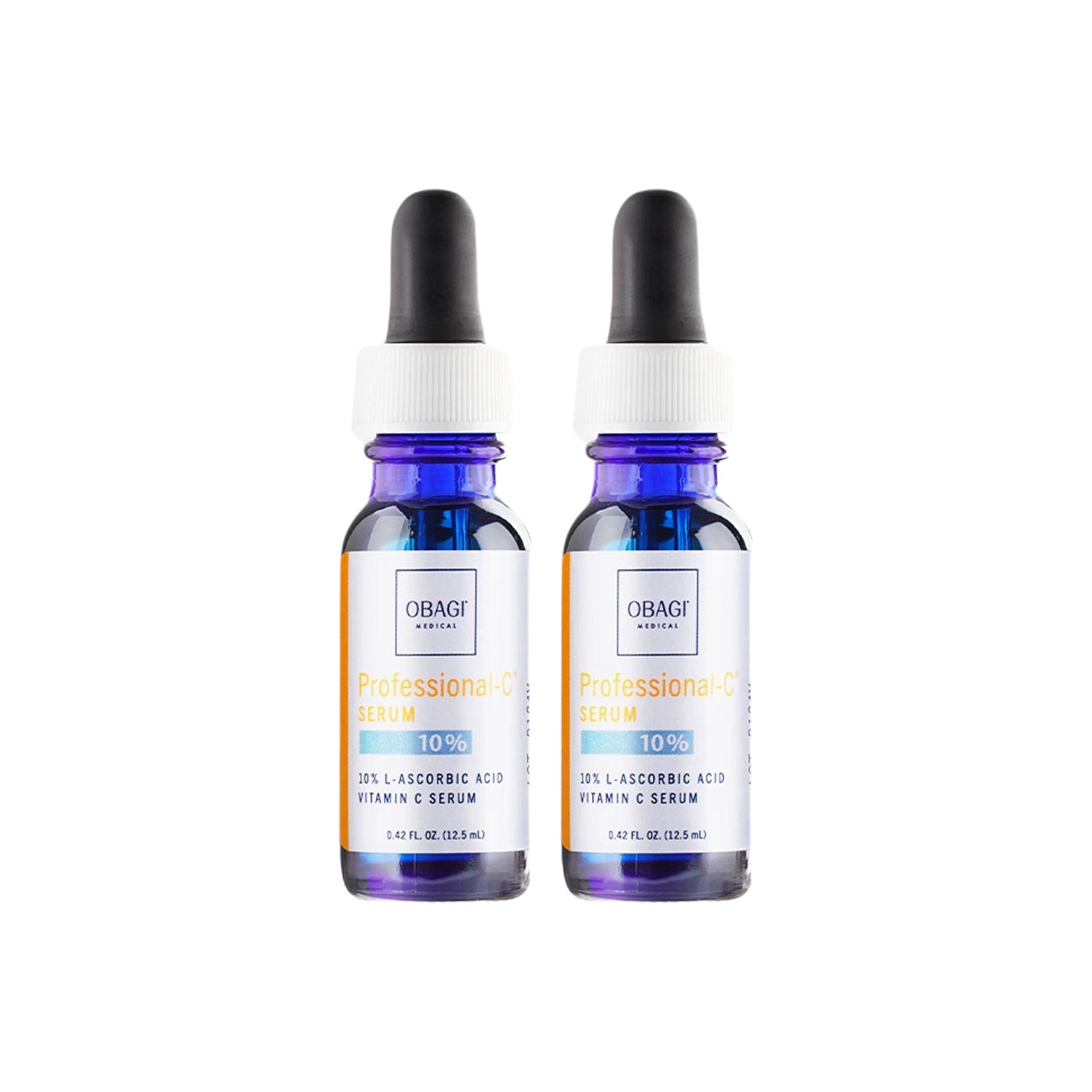 

Сыворотка-лосьон с аскорбиновой кислотой для сияния успокаивающая, подтягивающая, увлажняющая, против морщин 30мл/30мл*2 Obagi, 12.5ml*2