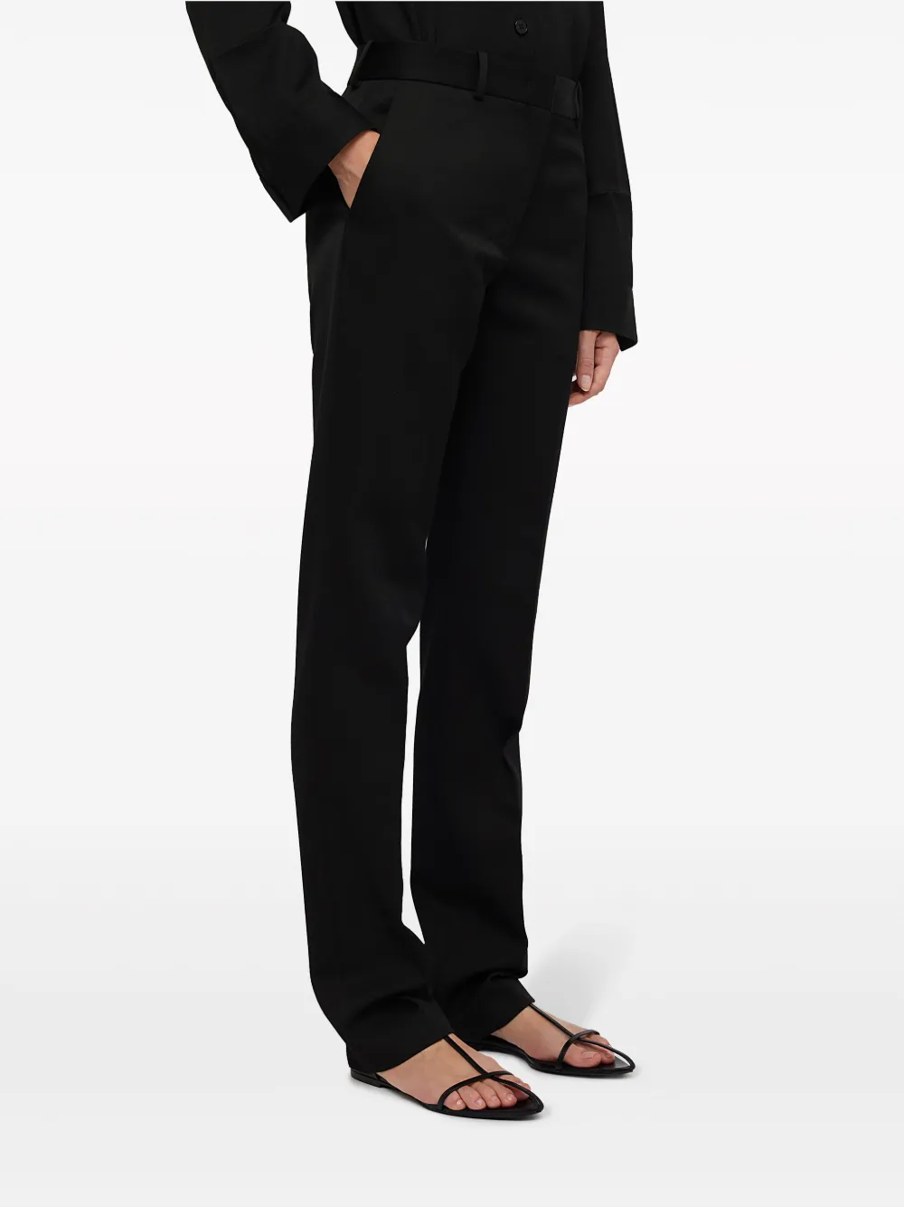 Прямые брюки с завышенной талией JIL SANDER, черный — фото 2