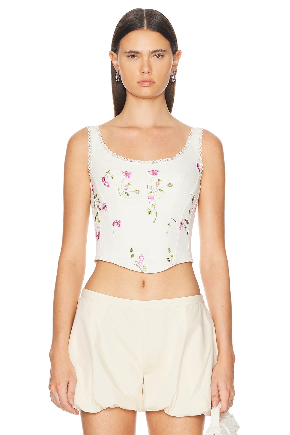 

Топ-бюстье «Рапсодия» LoveShackFancy, цвет Antique White