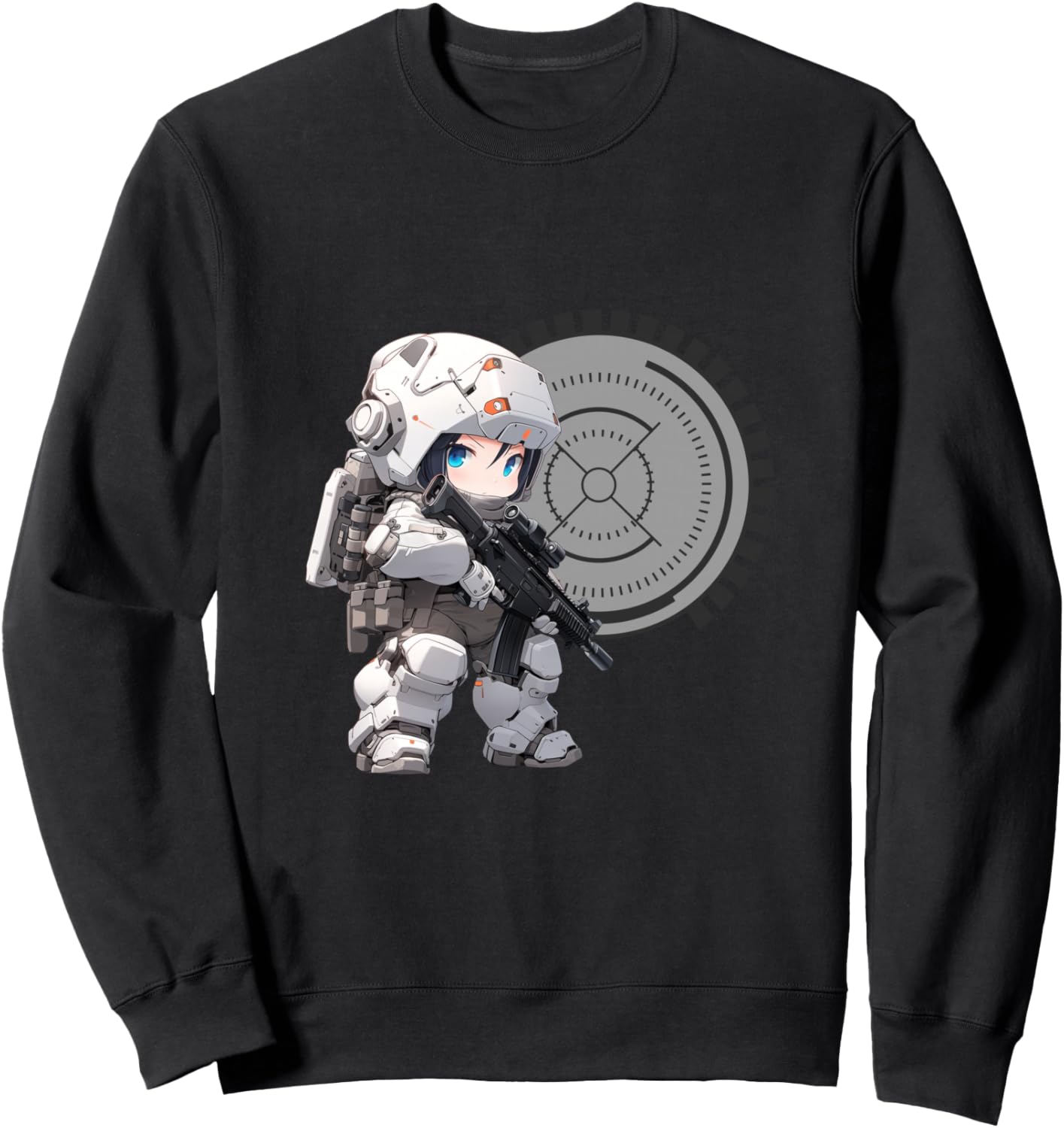 

Толстовка с изображением персонажей чиби из серии аниме (Аниме, персонаж чиби, деформированный, тактический, милый, крутой) Nobu. General Store, черный