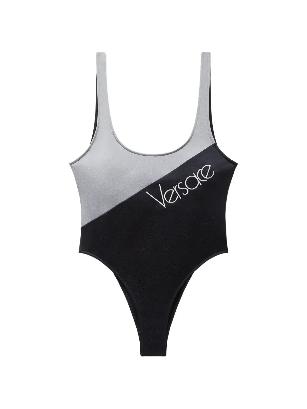 Купальник с вышитым логотипом VERSACE, черный