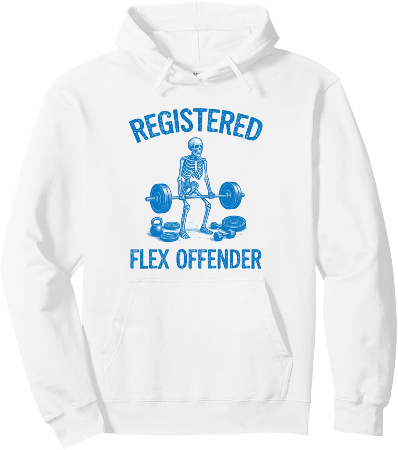 

Зарегистрированная толстовка для занятий в спортзале с элементами «гибкого правонарушения» и становой тяги Registered Flex Offender Bodybuilding Gym Humor, белый