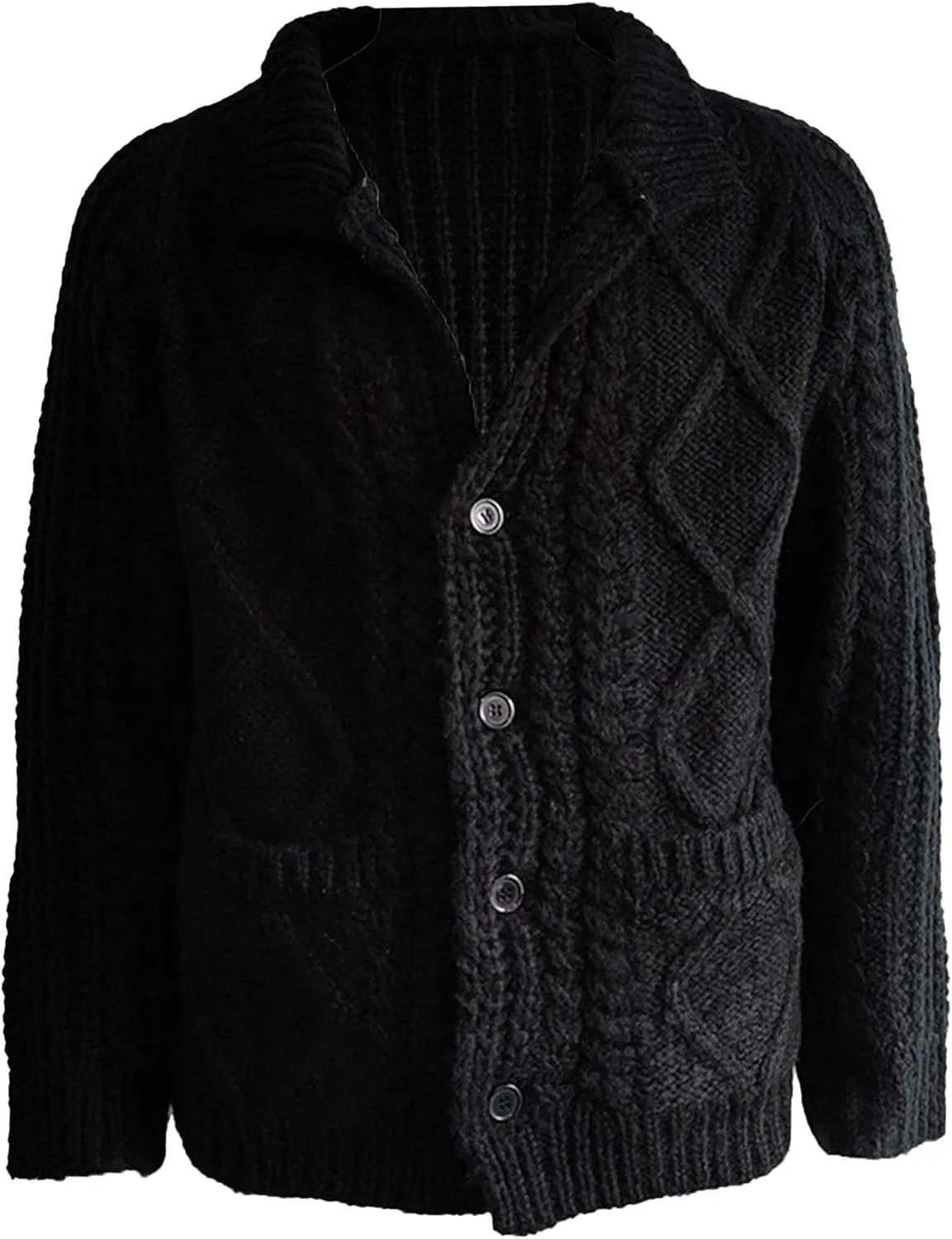 

Мужской кардиган с шалью и кабельной вязкой SAOJEYI-DG