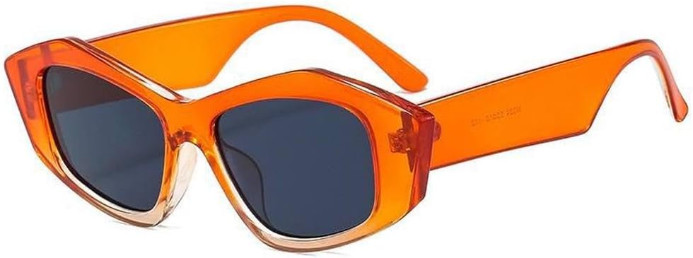 

Женские солнцезащитные очки LVTFCO Fashion Polygon Cat Eye с градиентным переходом цвета, популярные солнцезащитные очки для женщин, защита от ультрафиолета UV400, Orange Gray