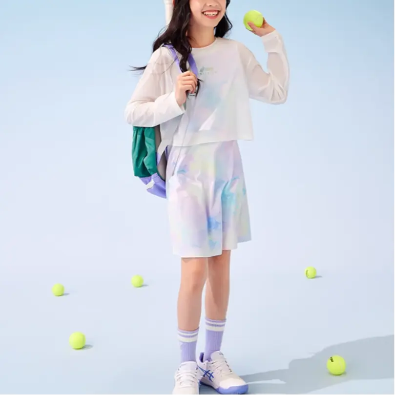 Детский спортивный комплект с юбкой для детей 3-7 лет SS25 6013 purple multicolor ASICS, фиолетовый — фото 4