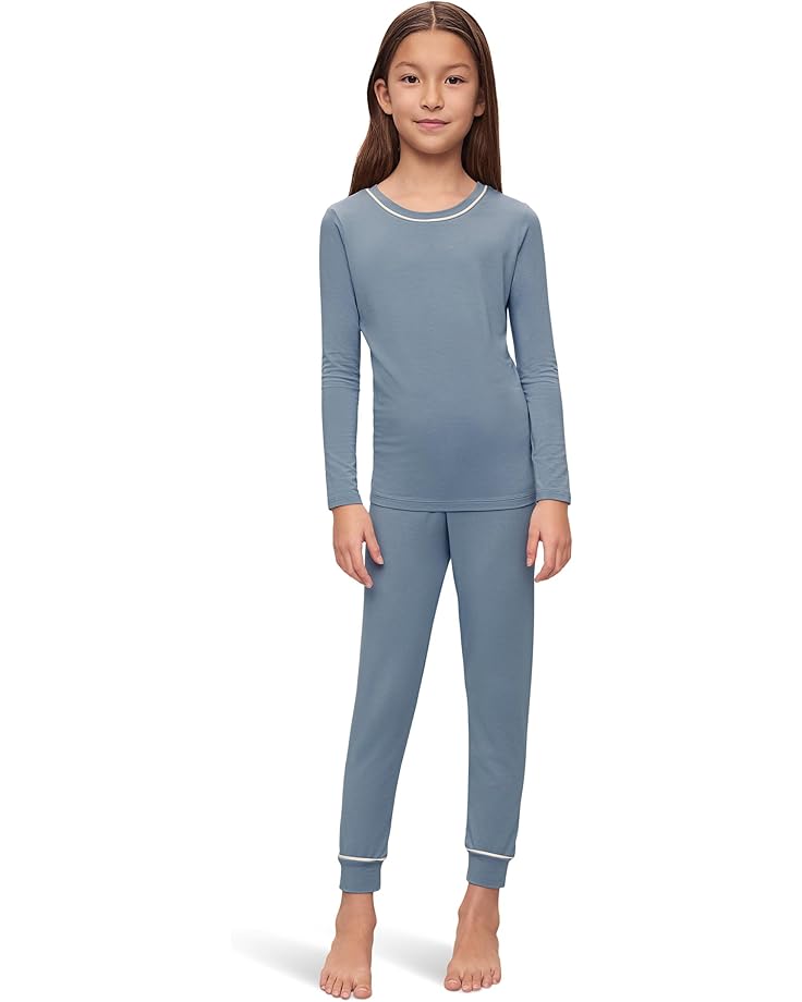 

Пижама Eberjey Kids Long Pajama Set, цвет Faded Denim/Ivory