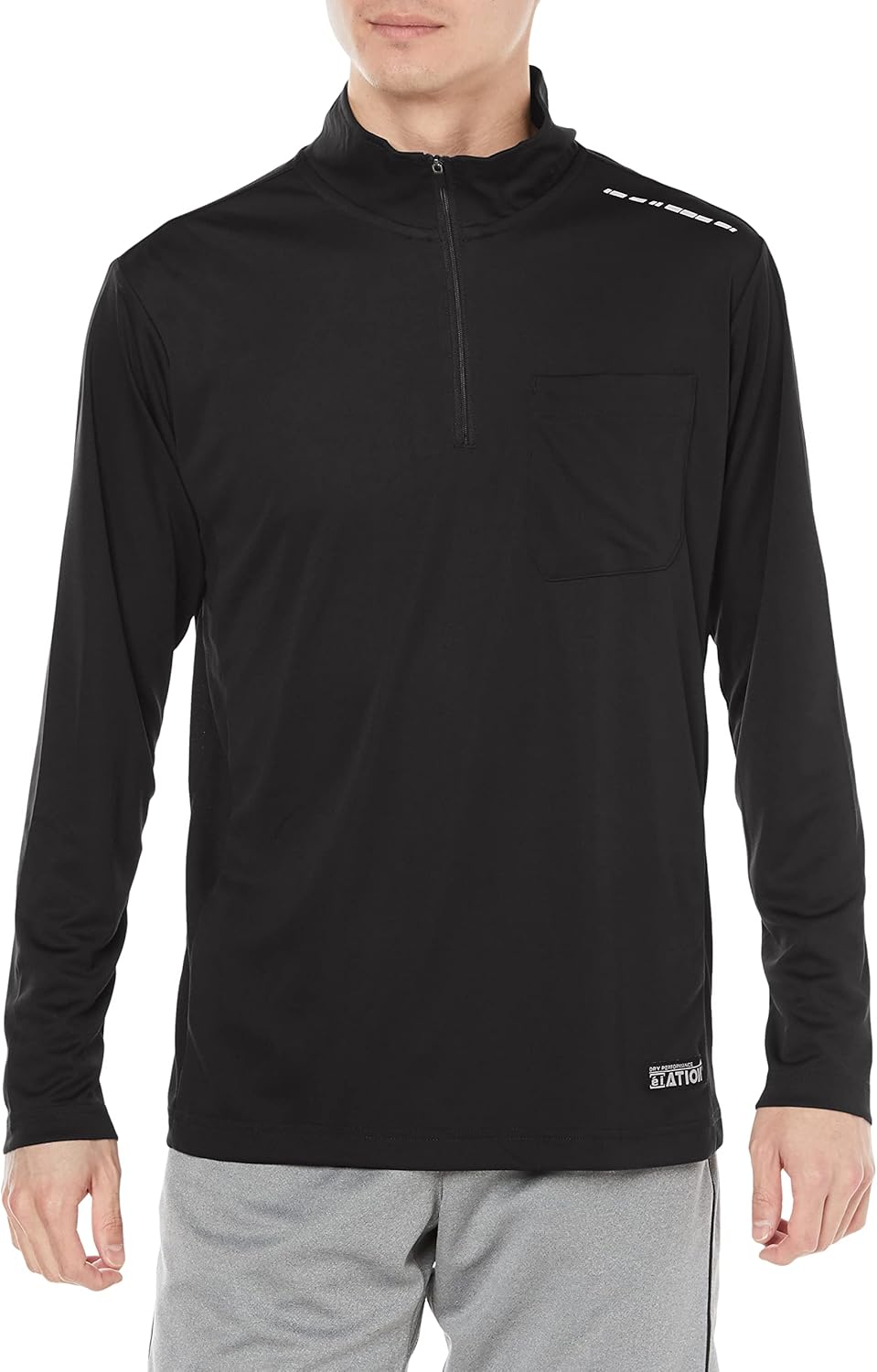 

Поло с длинными рукавами и застежкой-молнией A-Shon Cool Print Ation, черный