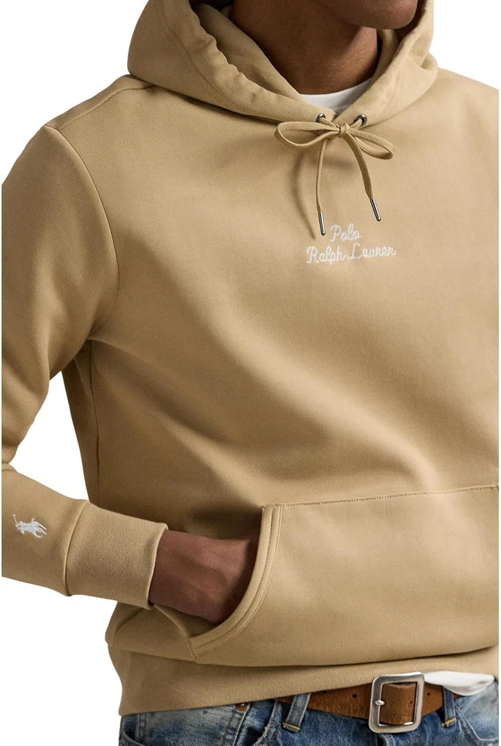 Худи мужское с вышивкой POLO RALPH LAUREN, цвет Vintage Khaki — фото 3