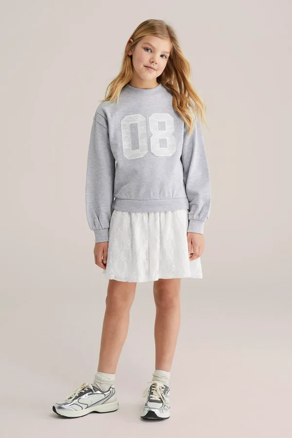 Кружевное повседневное платье We Fashion, Blended Light Grey