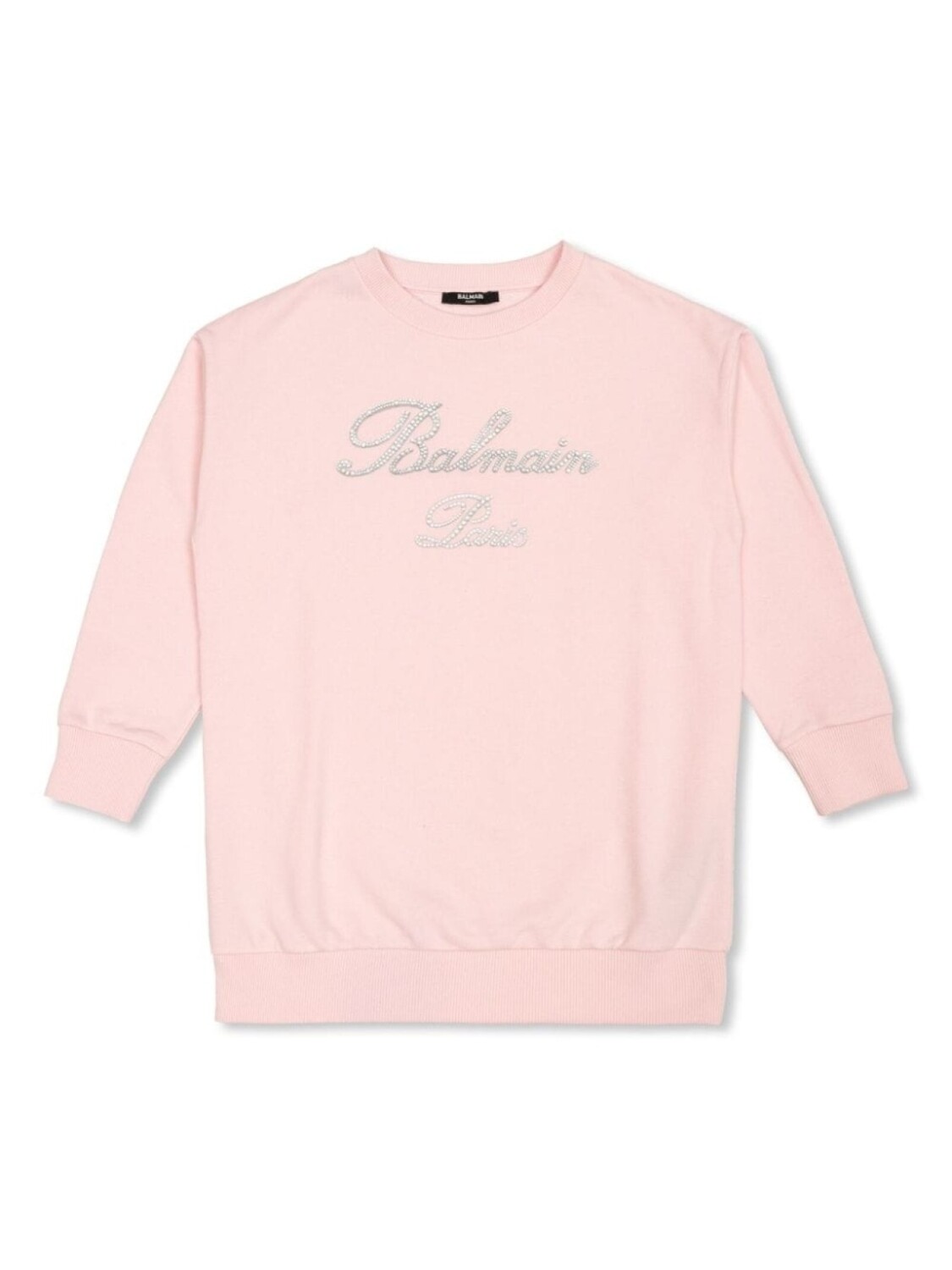 

Balmain Kids хлопковая толстовка, украшенная стразами, розовый