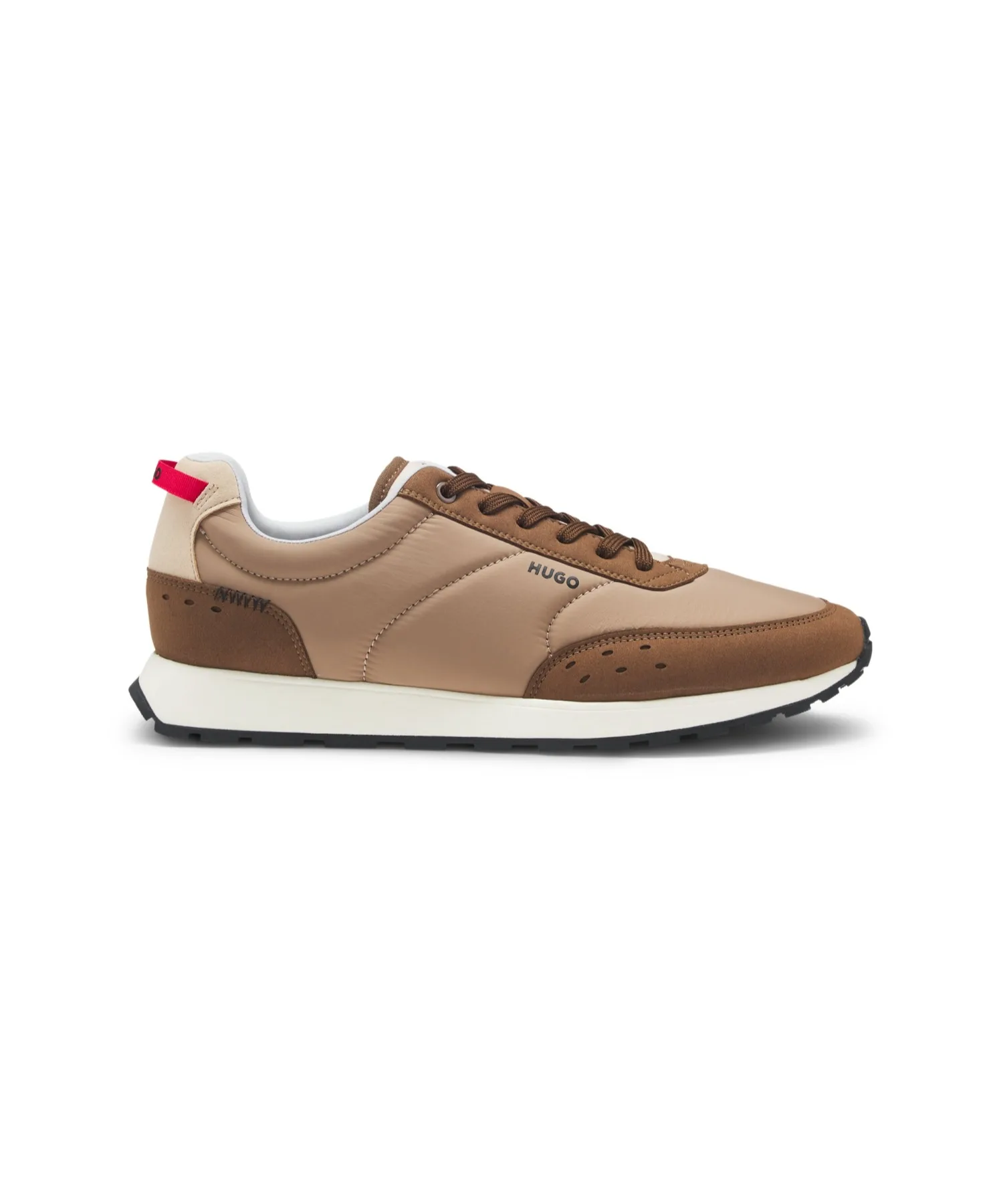 Мужские кроссовки ретро-стиль из искусственного замка HUGO Menswear BROWN — фото 2