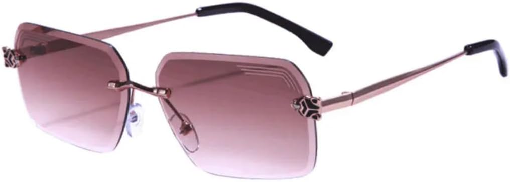 

Солнцезащитные очки без оправы прямоугольной формы для женщин с защитой от УФ-излучения UV400, для вождения, для мужчин, летние аксессуары, маленький размер VFDHN, T22137-c2