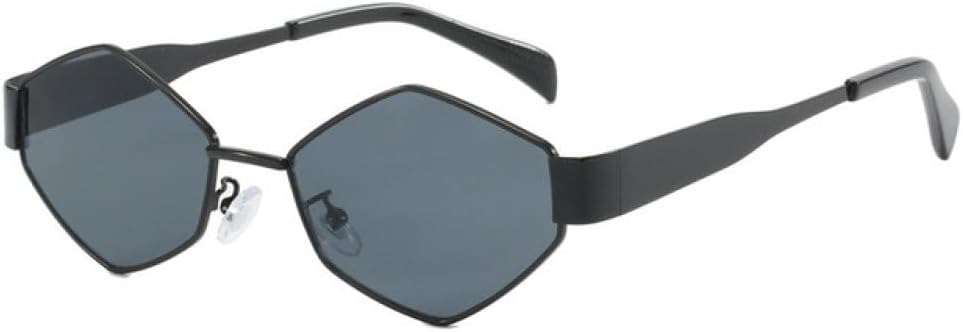 

Модные многоугольные женские солнцезащитные очки в винтажном ромбовидном стиле, солнцезащитные очки с уникальной металлической оправой в стиле панк, мужские очки MUTYNE, Black