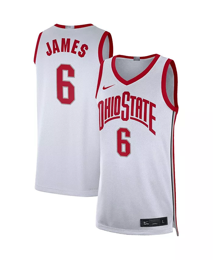 Мужская баскетбольная майка LeBron James White Ohio State Buckeyes Limited Nike — фото 2