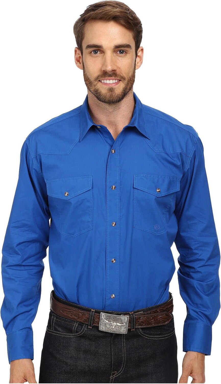 

Рубашка Roper L/S Solid Basic Snap Front, синий