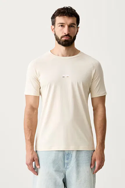 Футболка с принтом T-Shirt RN Slim Fit BOSS, бежевый