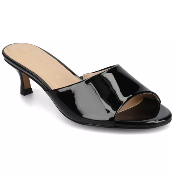Женские босоножки Jeylah с одинарным ремешком на каблуке-рюмочке Journee, цвет patent black