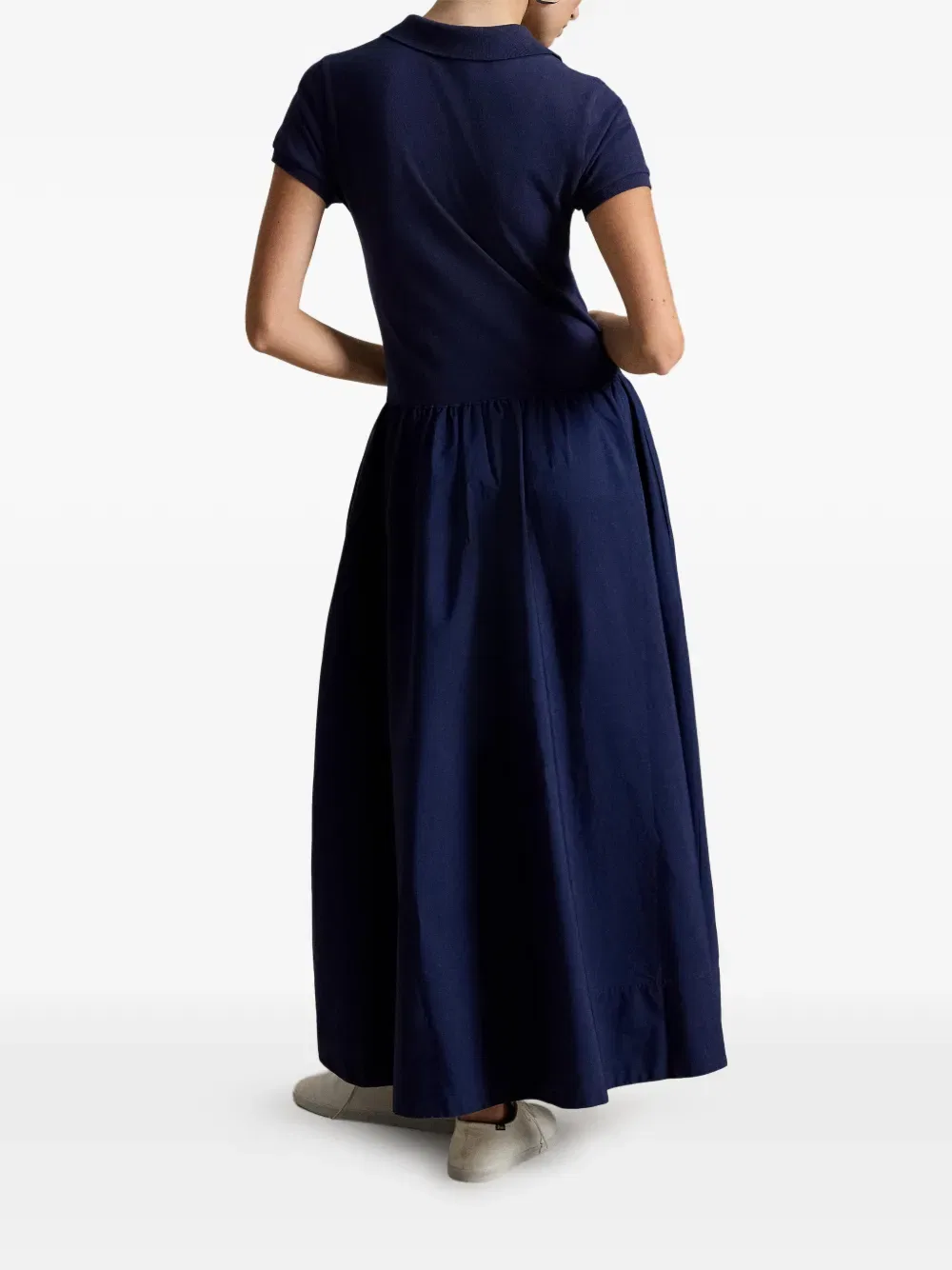 Хлопковое платье на пуговицах Polo Ralph Lauren, синий — фото 3
