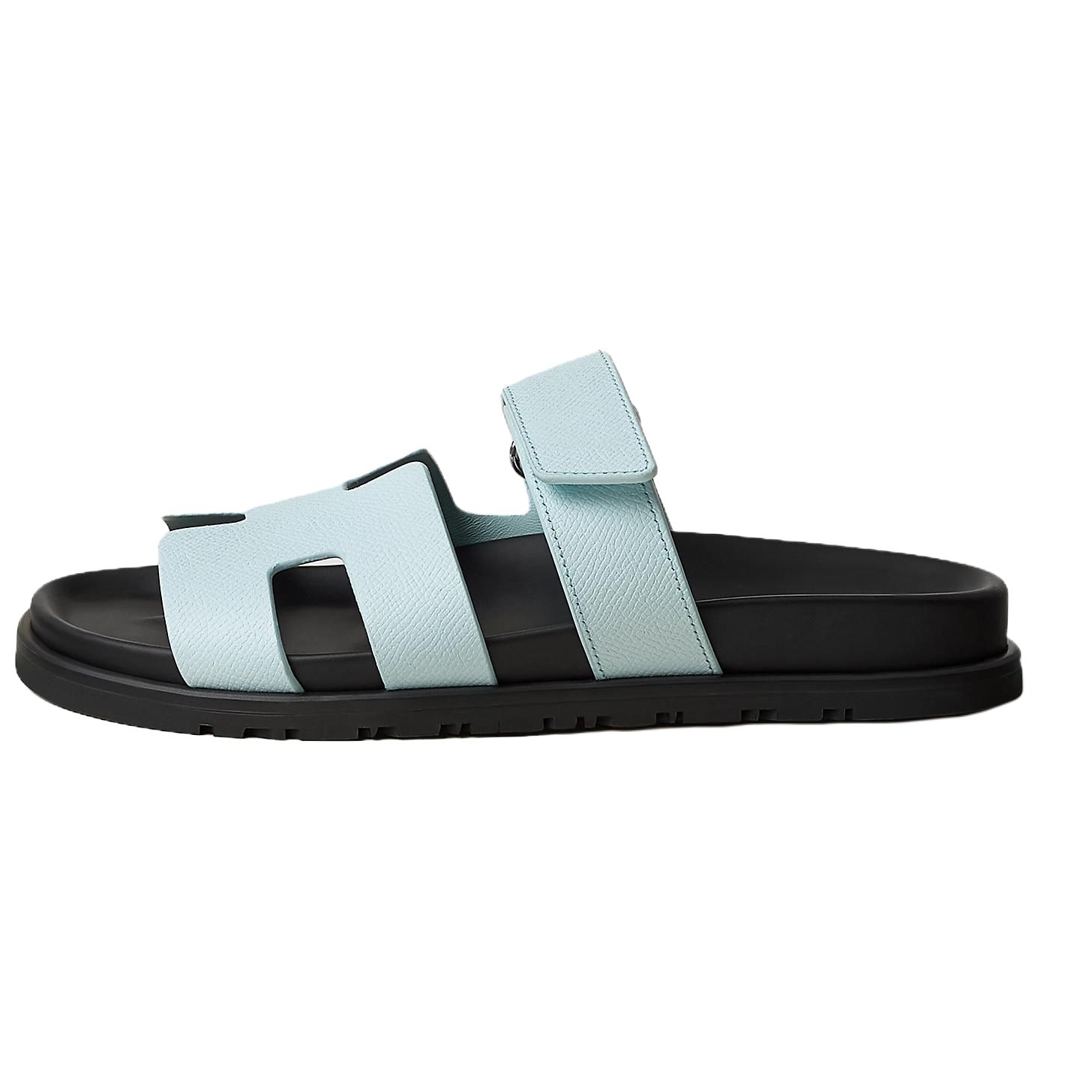 Женские тапочки-слайды Chypre Slide Dusty Blue HERMES, Dusty Blue