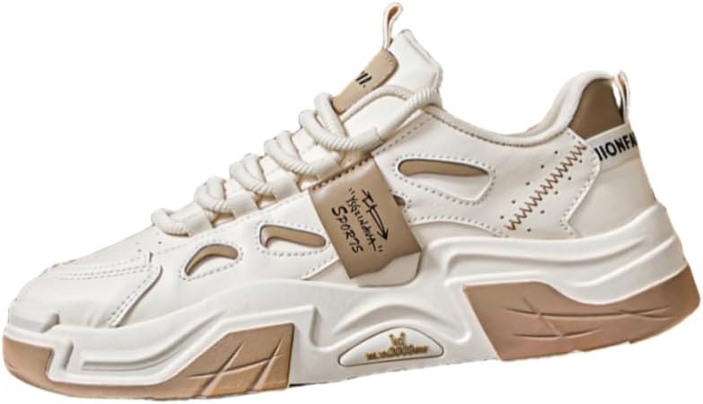 

Мужские модные спортивные кроссовки SPKFHD - с толстой подошвой, шнуровкой и круглым носком - удобные и мягкие - подходят для ежедневного использования, бежевый