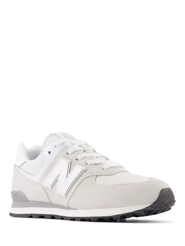Детские кроссовки на шнуровке 574, цвет слоновая кость/разноцветный New Balance — фото 2