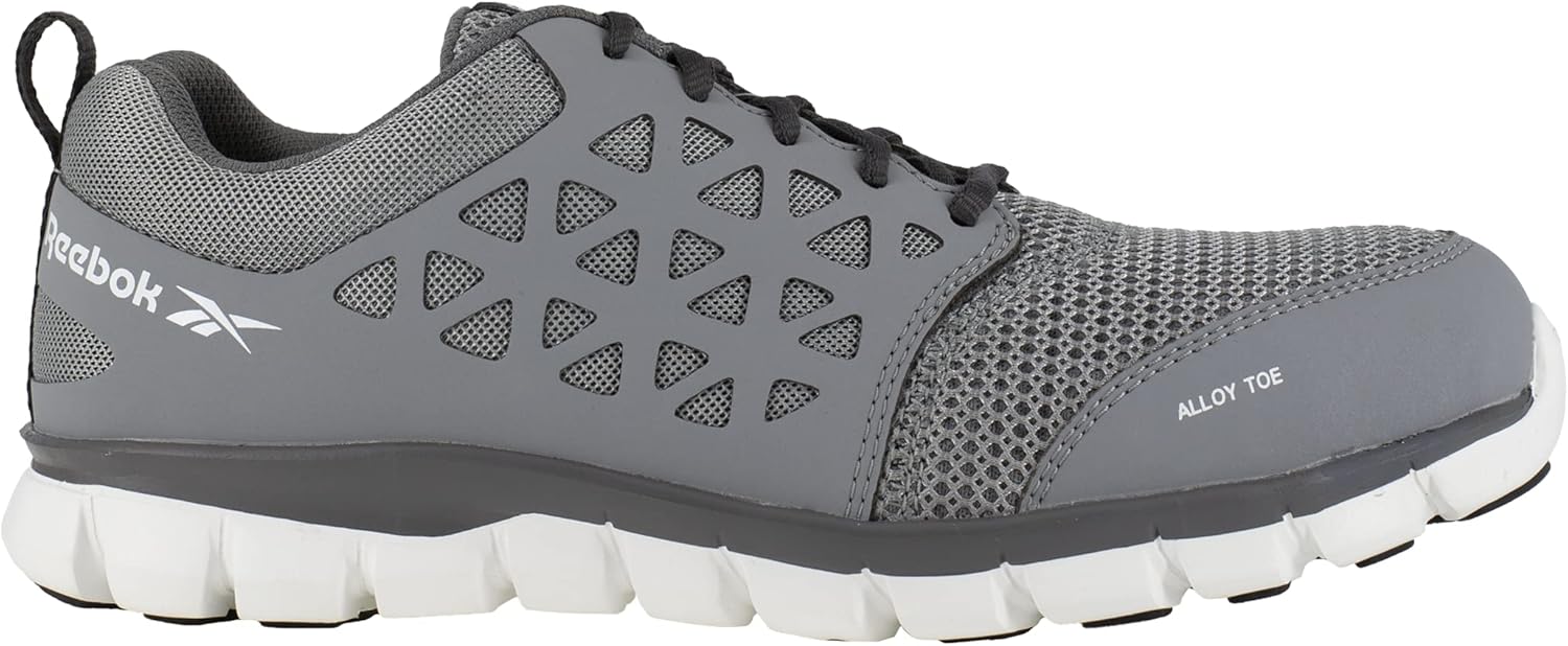 Мужские рабочие кроссовки Reebok Work Sublite Cushion с электрозащитным носком из сплава - черные, серый/белый — фото 2