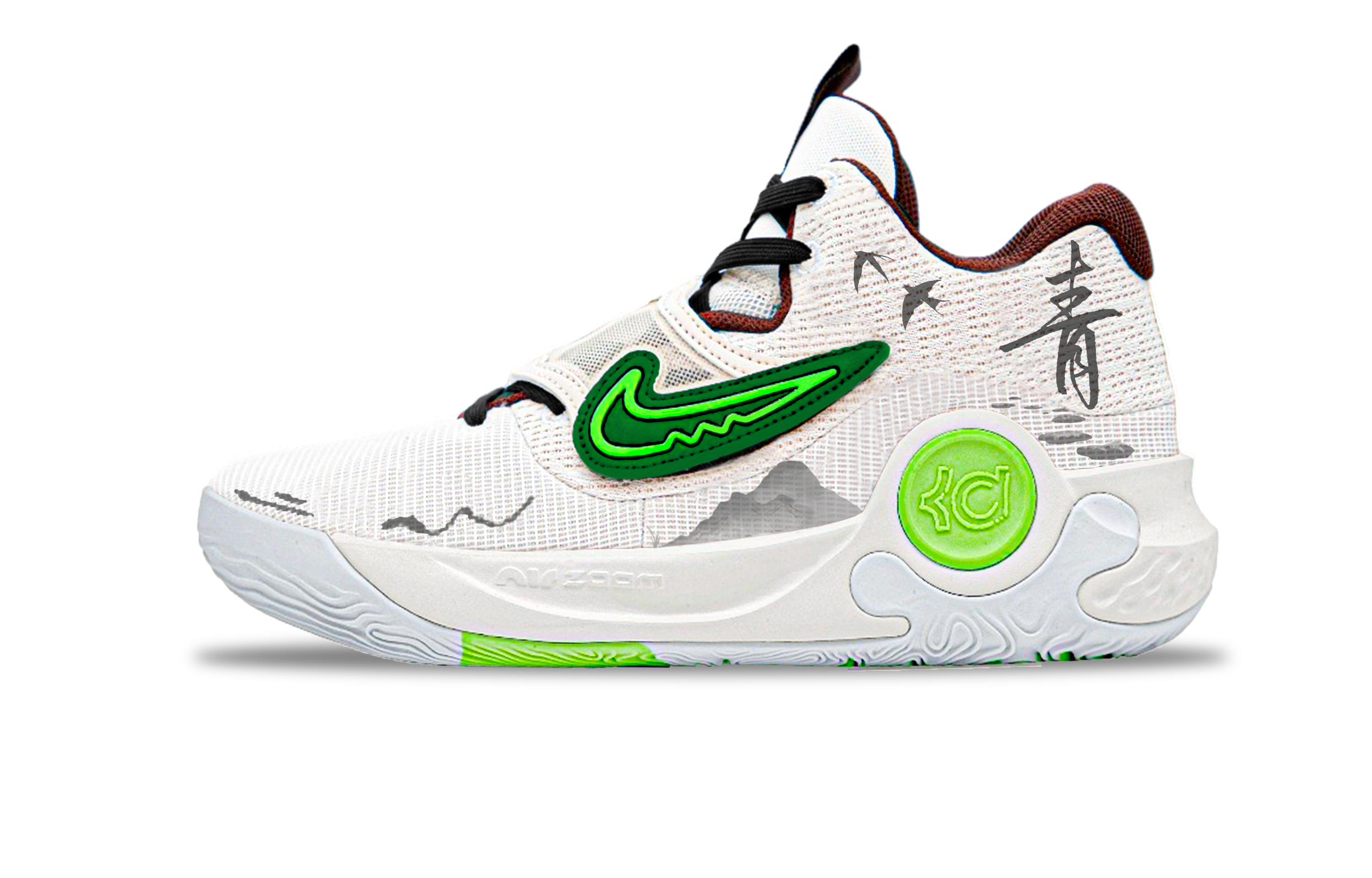 

Nike Баскетбольные кроссовки KD Trey 5 X Cyan Green с низким антискользящим износостойким верхом, мужские, бежево-зеленые