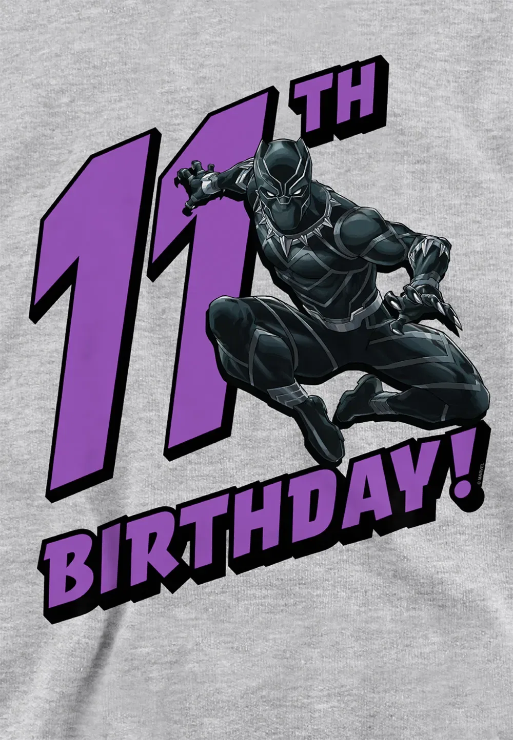 Детская худи Marvel Black Panther Birthday 11, серый — фото 2