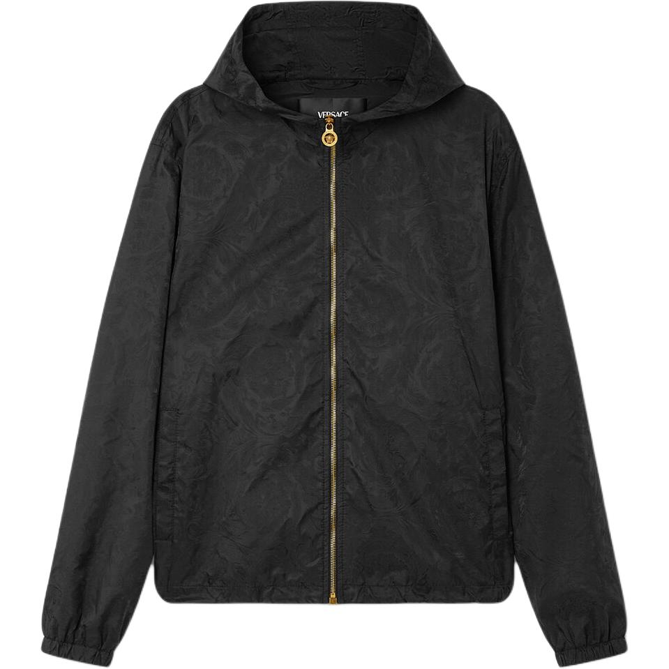 

VERSACE Бархатная толстовка с капюшоном на молнии, Black
