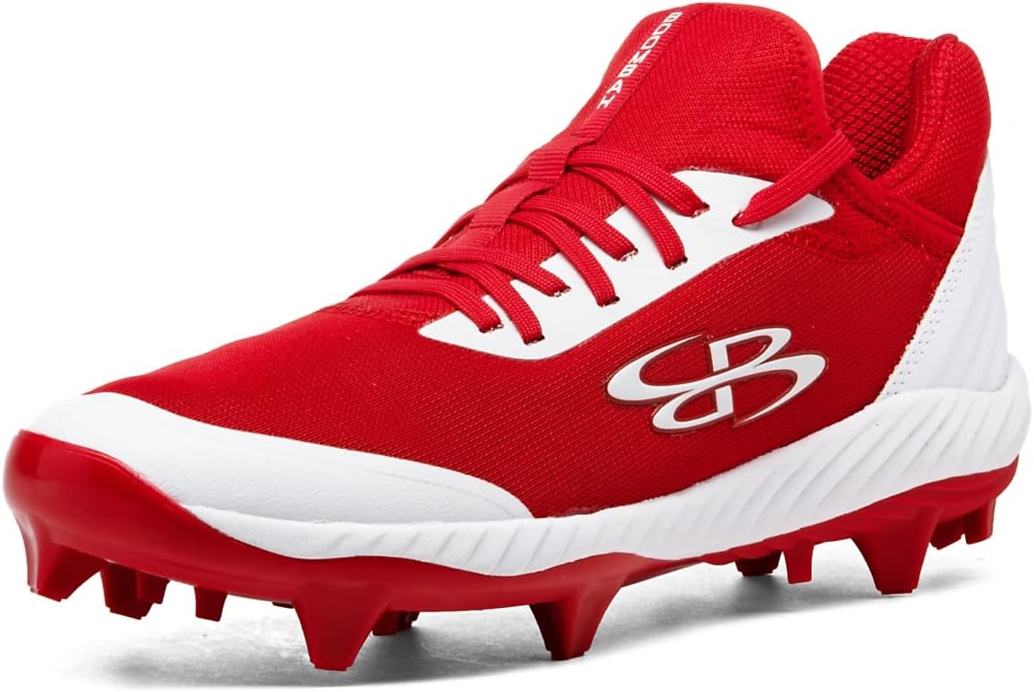 

Мужские бутсы Boombah Raptor с формованными шипами - несколько вариантов цвета - разные размеры, белый/красный