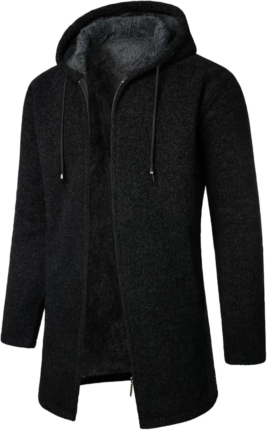 Мужские куртки-бомберы, плюшевые клетчатые вязаные пальто на шнуровке, теплые однотонные куртки, топы, зимние куртки Generic, черный