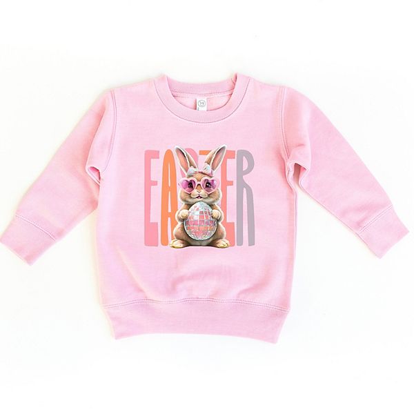 

Свитшот с принтом пасхального кролика и диско-шара для малышей The Juniper Shop, Pink
