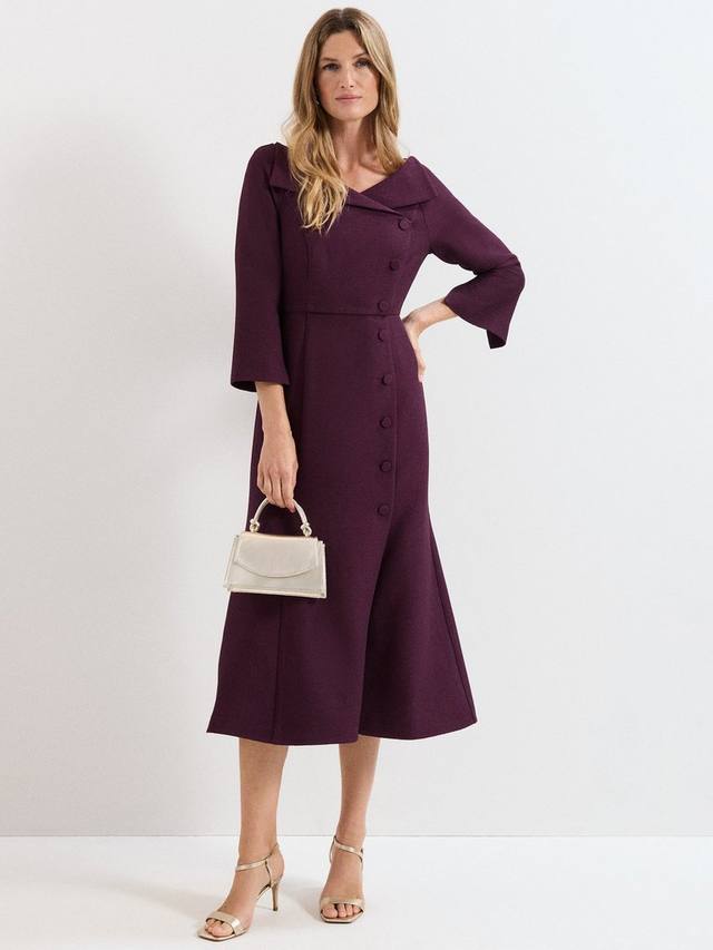 

Платье миди Sienna в стиле смокинг Phase Eight, Burgundy