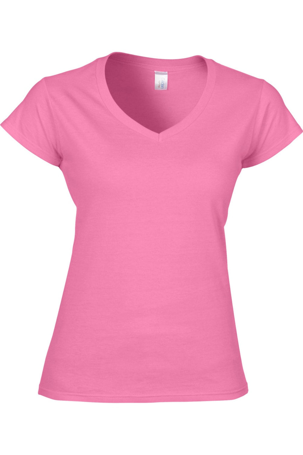 

Футболка Gildan Ladies Soft Style с коротким рукавом и V-образным вырезом, цвет azalea