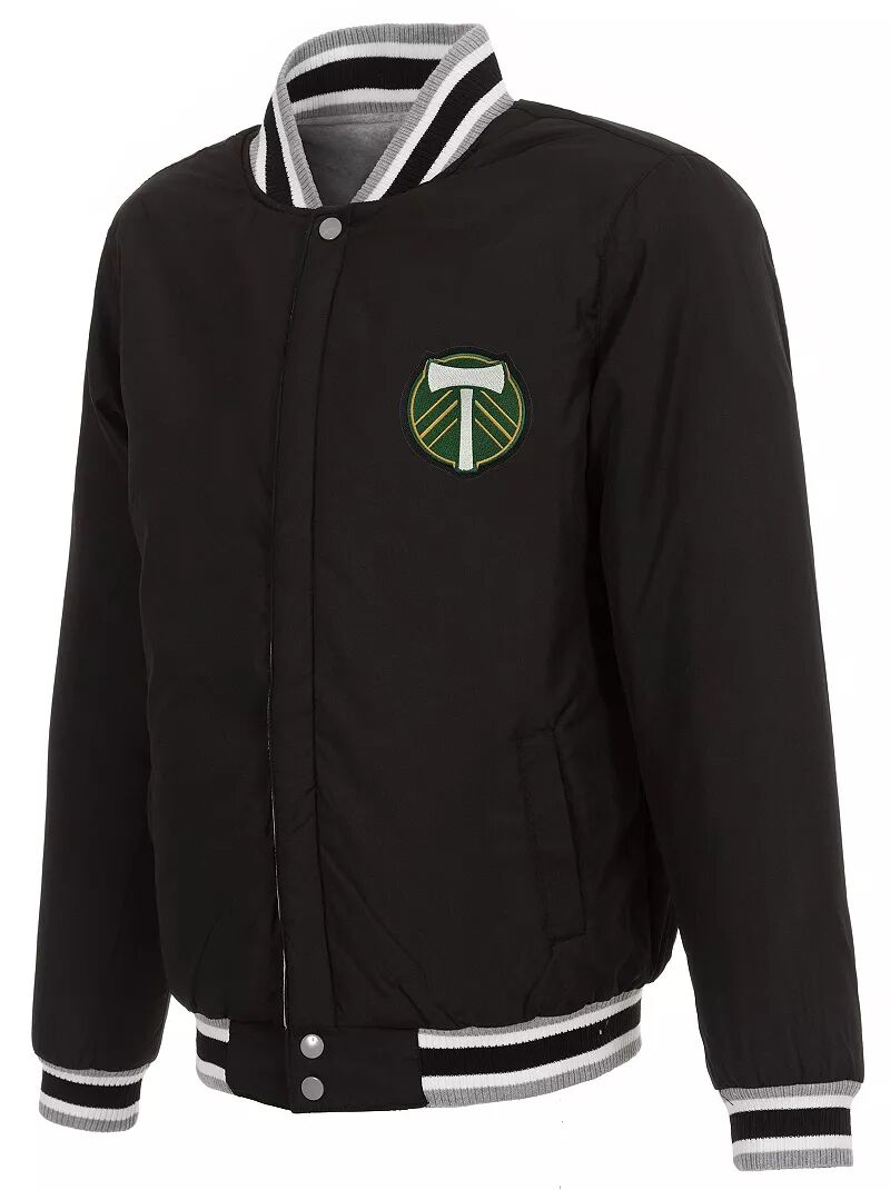 

Черная двусторонняя флисовая куртка Jh Design Portland Timbers