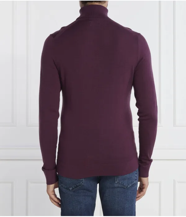 Wełniany водолазка Slim fit Calvin Klein, фиолетовый — фото 4