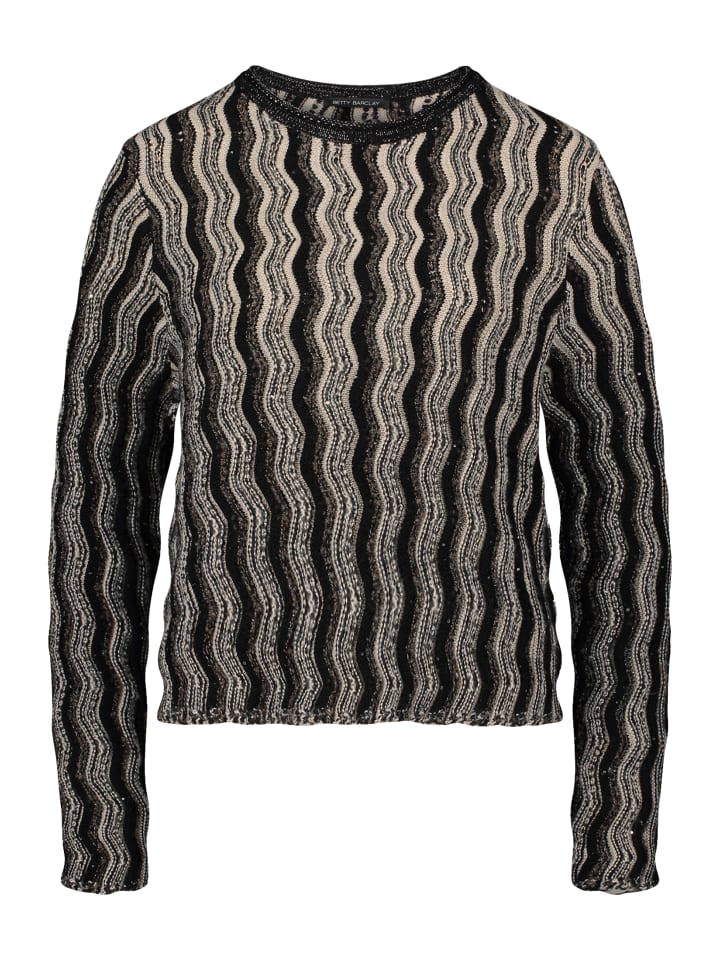 

Вязаный свитер с пайетками в цвете Patch Black/Taupe Betty Barclay