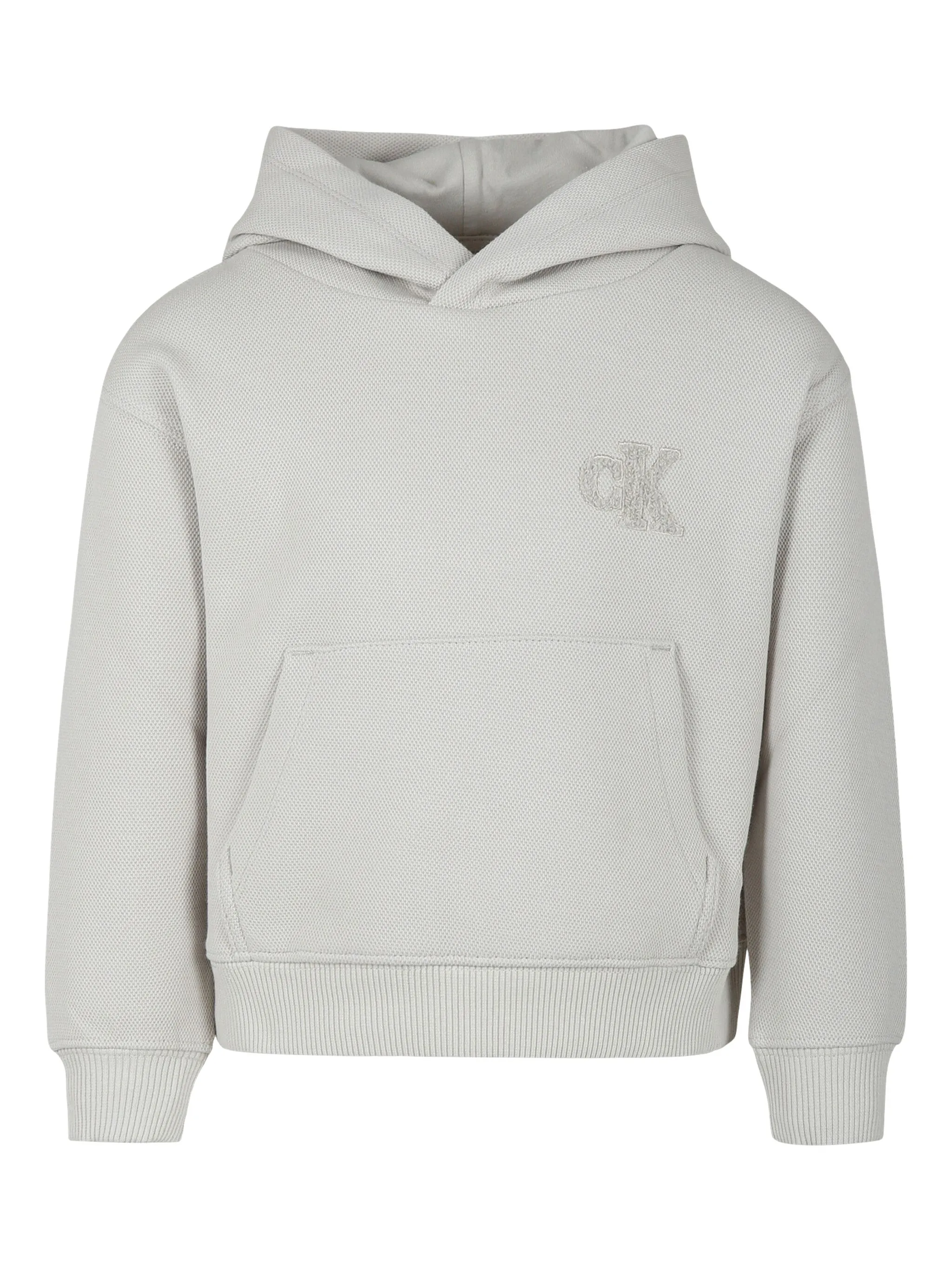 

Худи с вышитым логотипом Calvin Klein Kids, бежевый