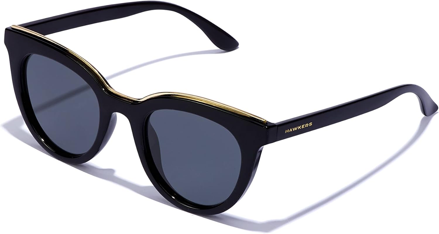 

Солнцезащитные очки Hawkers Bella с поляризацией для мужчин и женщин - Модные солнцезащитные очки для женщин и мужчин - 100% защита от УФ-излучения UV400, Grey · Black