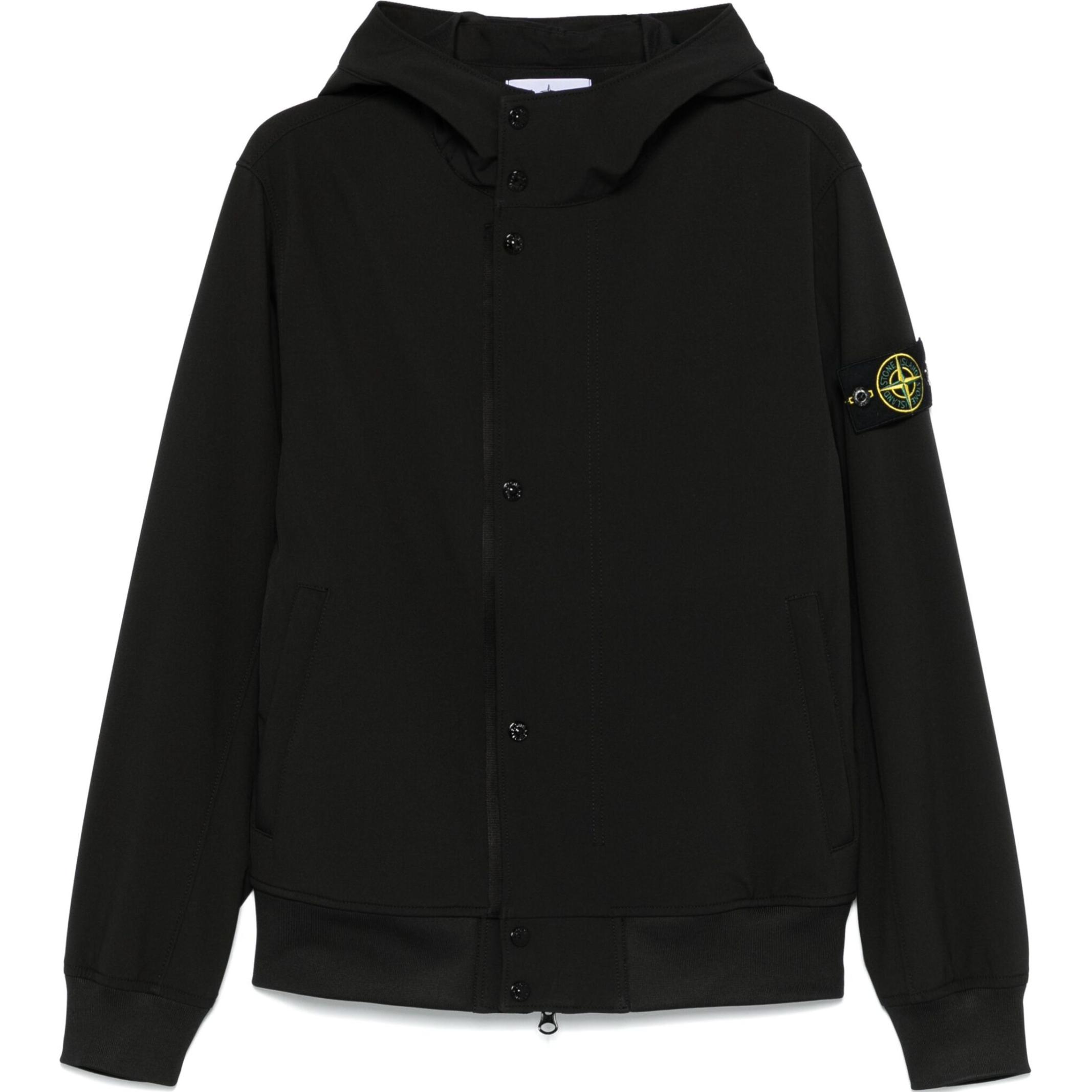 

STONE ISLAND Куртка с капюшоном и нашивкой с логотипом, Black