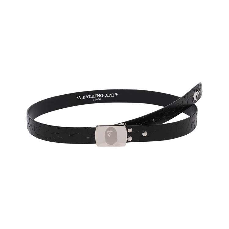 

Ремень BAPE Neon Camo Narrow Leather Belt, черный