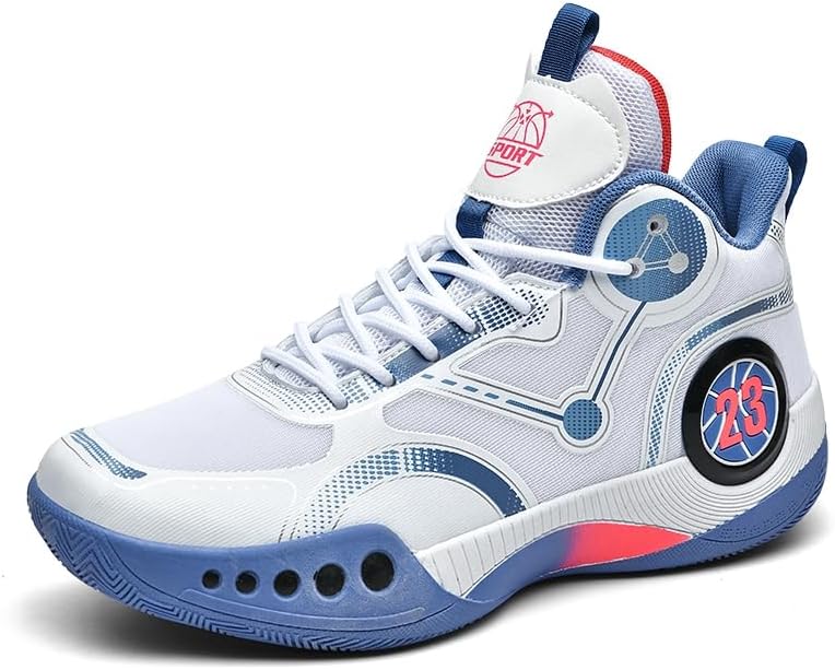 

Мужские кроссовки с круглым носком, дышащей сеткой, для повседневной носки и спорта, с нескользящей, легкой подошвой, шнуровкой, подходят для ежедневной ходьбы, бега и игры в теннис Igzbibg, белый