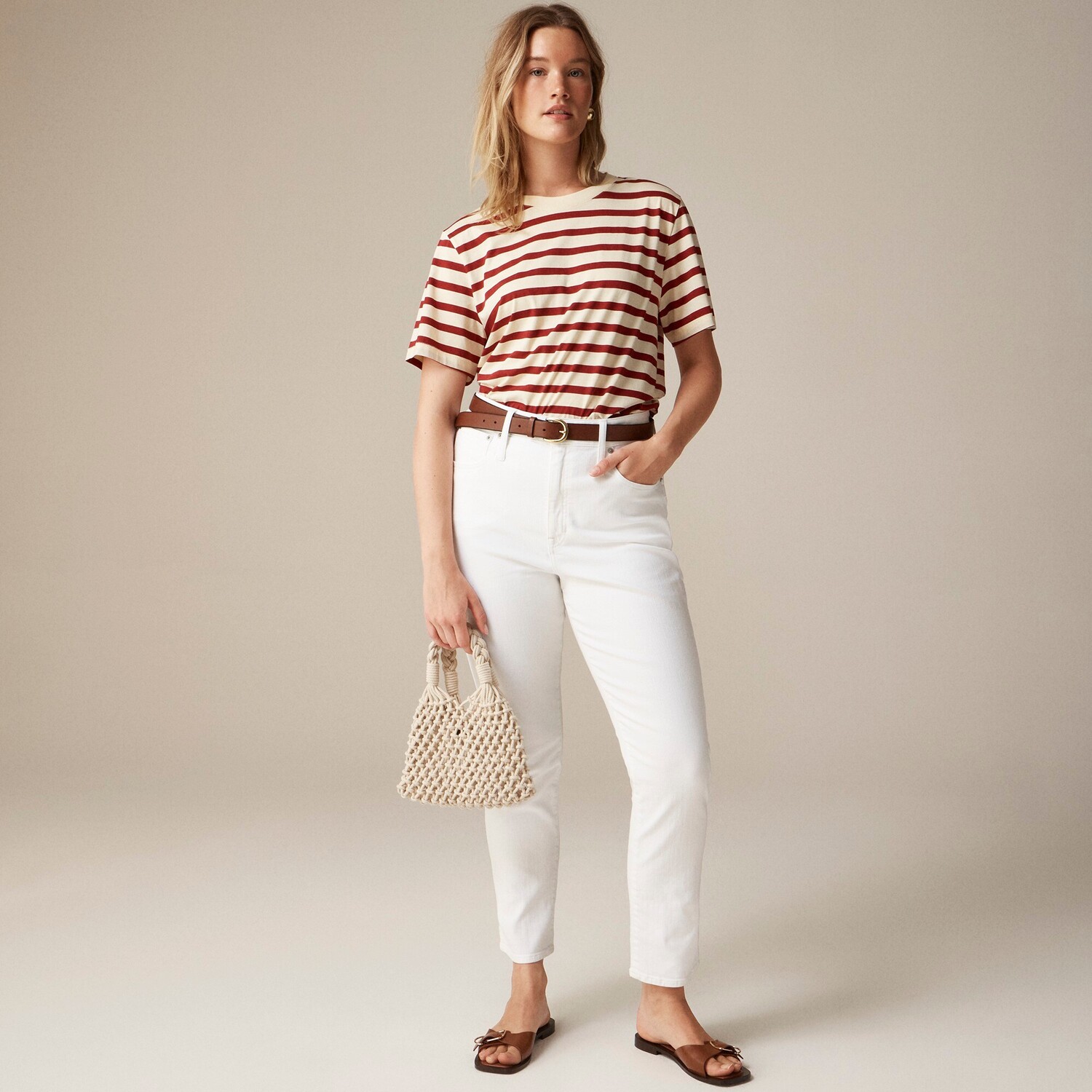 

Облегающие джинсы прямого кроя в винтажном стиле белого цвета J.Crew, белый
