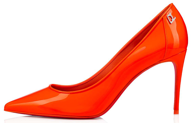 Christian Louboutin Туфли на тонком каблуке CL LUBOTING, высокие, 8,5 см, женские, оранжево-желтые