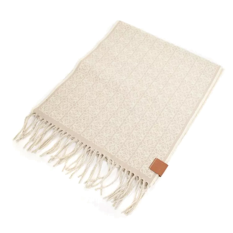

LOEWE Кашемировый вязаный шарф женский бежевый, Beige